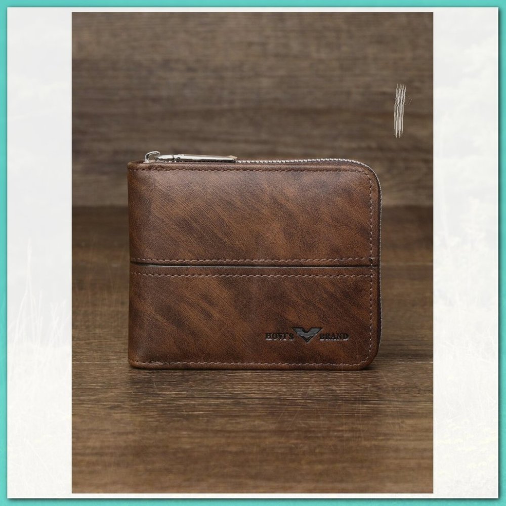 New Men Letter Graphic Small Wallet coffee Brown 172